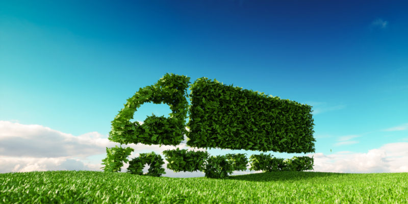Eco,Friendly,Transportation,Concept.,3d,Rendering,Of,Green,Green,Truck